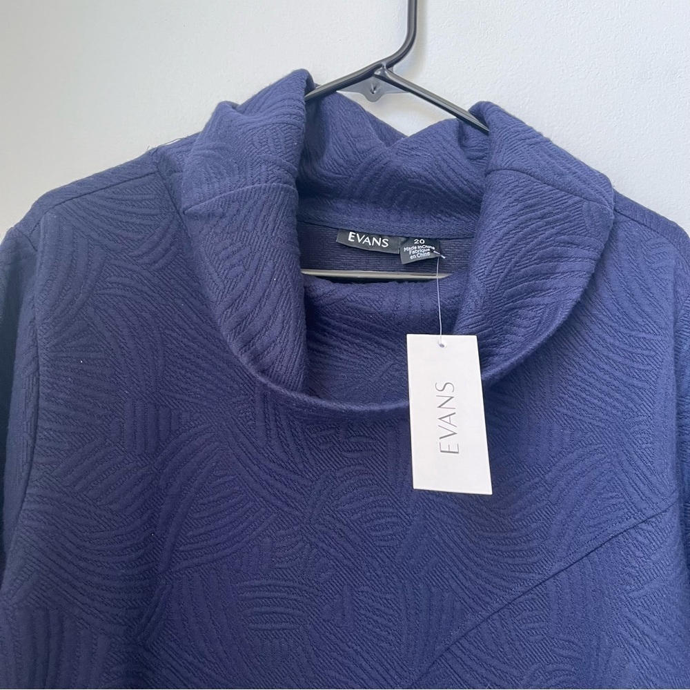 EVANS NWT Women's Plus Size Tilly Textured Tunic Navy Size 20 - Picture 3 of 7